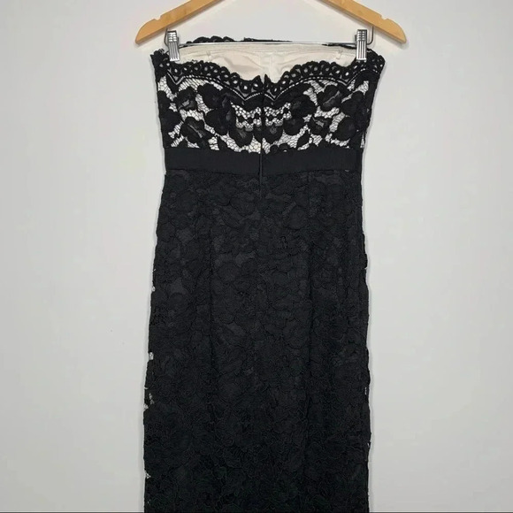Aidan Mattox Black/White Strapless Lace Column Gown Size 2 - Picture 8 of 13